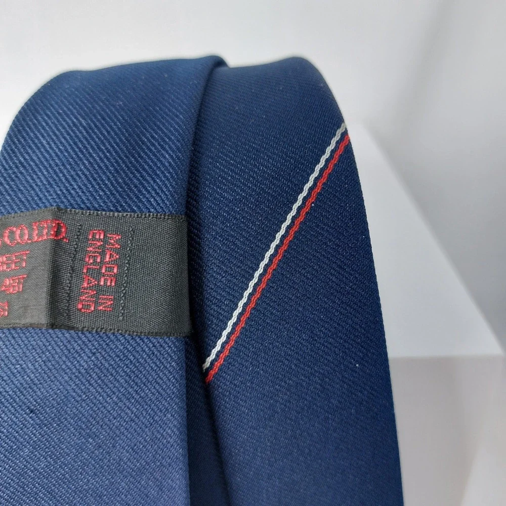Victor Sumner &‎ Co LTD Repp Necktie Navy Red Eagle Propeller Tie England *READ